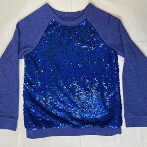 Cat & Jack Blue/Silver Sequin Kids Sweater